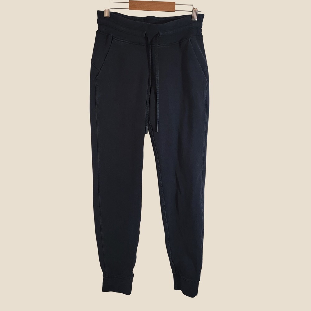 Lululemon Ready to Fleece Jogger Black High Rise Sweatpants Women Size 4 Pull On
